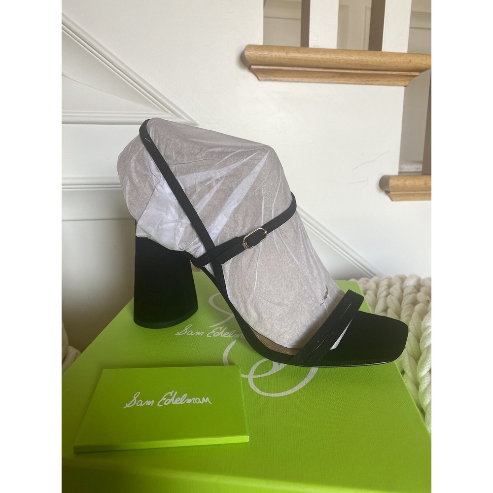 Sam Edelman Kit Slingback Block Heel Sandal, size 10, New In Box‎ black suede